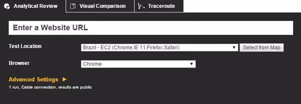 webpage speed test
